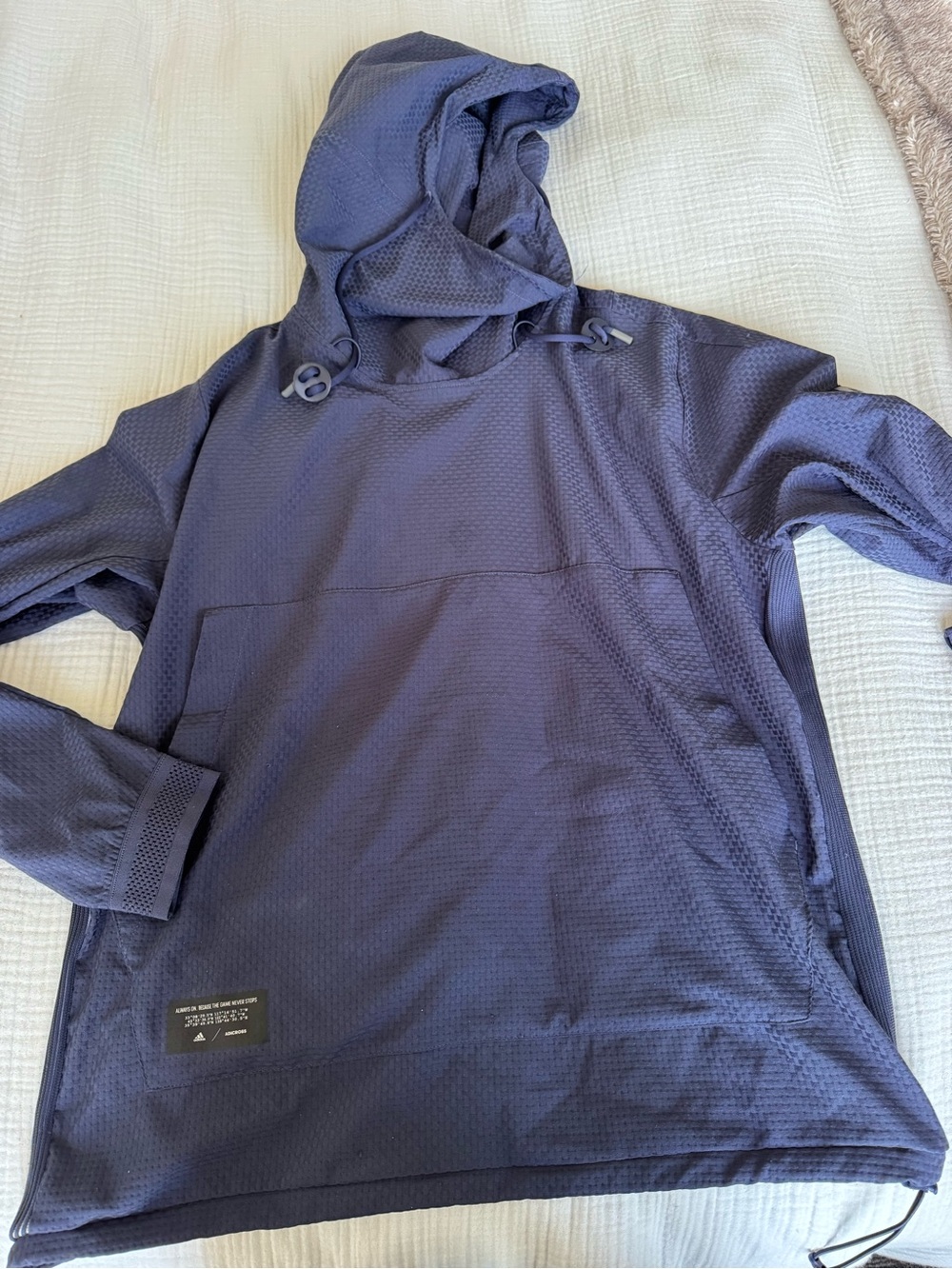 Men's Adidas Navy Hooded Pullover Jacket